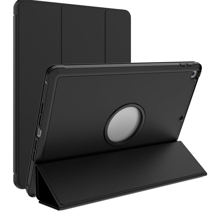 For iPad 10.2 2021 / 2020 / 2019 Shockproof Horizontal Flip TPU + PU Leather Case with 3-folding Holder & Pen Slot
