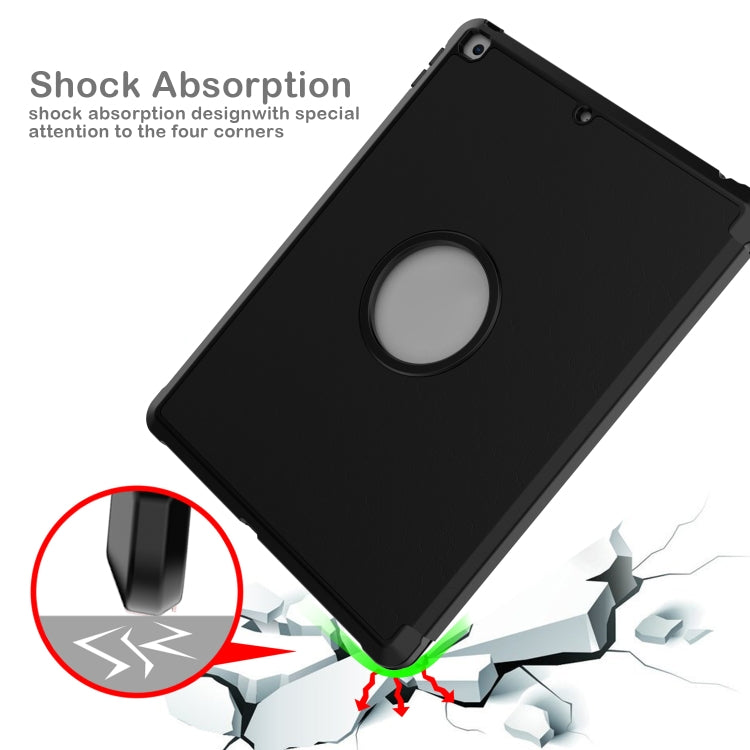 For iPad 10.2 2021 / 2020 / 2019 Shockproof Horizontal Flip TPU + PU Leather Case with 3-folding Holder & Pen Slot