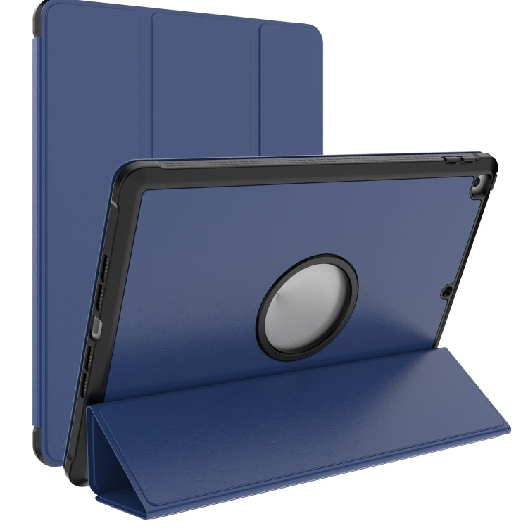 For iPad 10.2 2021 / 2020 / 2019 Shockproof Horizontal Flip TPU + PU Leather Case with 3-folding Holder & Pen Slot