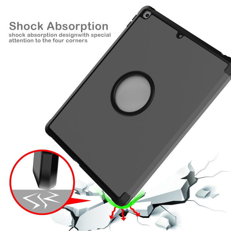 For iPad 10.2 2021 / 2020 / 2019 Shockproof Horizontal Flip TPU + PU Leather Case with 3-folding Holder & Pen Slot