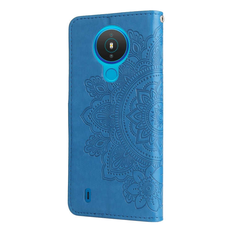 For Nokia 1.4 7-petal Flowers Embossing Pattern Horizontal Flip PU Leather Case with Holder & Card Slots & Wallet & Photo Frame