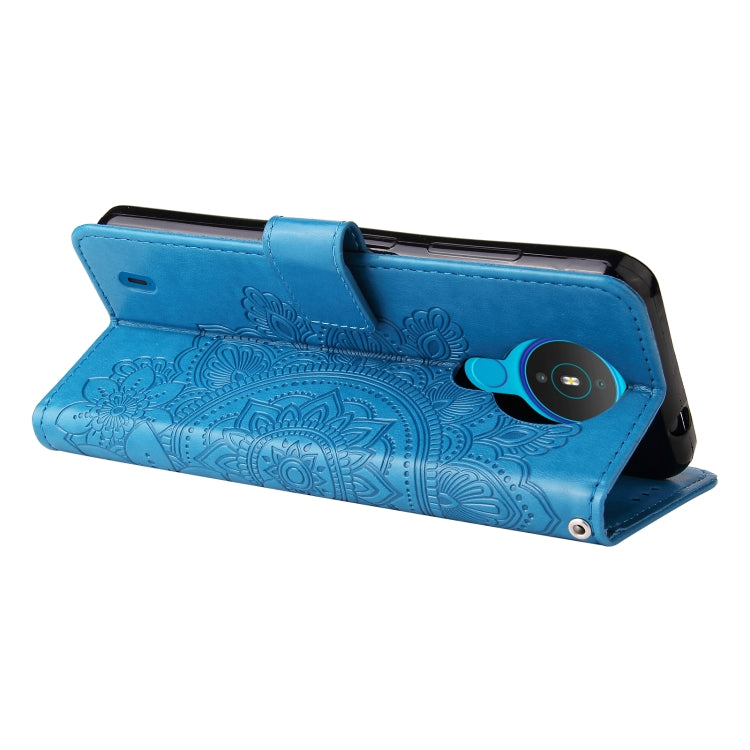 For Nokia 1.4 7-petal Flowers Embossing Pattern Horizontal Flip PU Leather Case with Holder & Card Slots & Wallet & Photo Frame