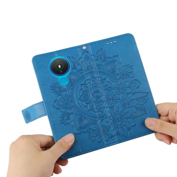 For Nokia 1.4 7-petal Flowers Embossing Pattern Horizontal Flip PU Leather Case with Holder & Card Slots & Wallet & Photo Frame