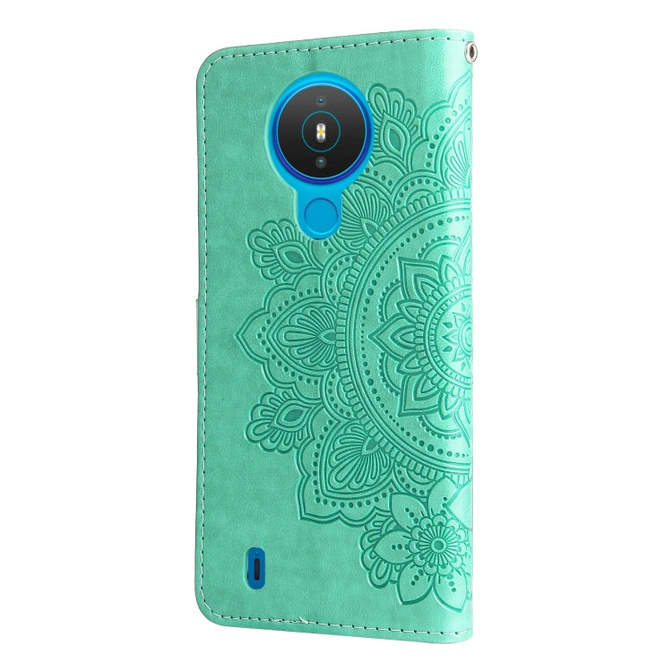 For Nokia 1.4 7-petal Flowers Embossing Pattern Horizontal Flip PU Leather Case with Holder & Card Slots & Wallet & Photo Frame
