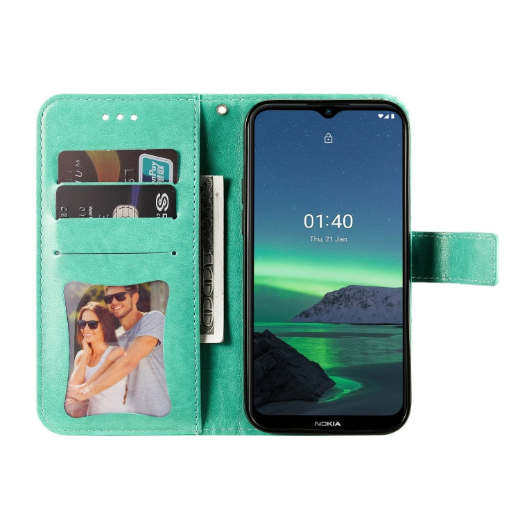 For Nokia 1.4 7-petal Flowers Embossing Pattern Horizontal Flip PU Leather Case with Holder & Card Slots & Wallet & Photo Frame
