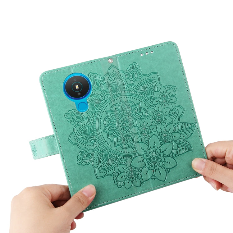 For Nokia 1.4 7-petal Flowers Embossing Pattern Horizontal Flip PU Leather Case with Holder & Card Slots & Wallet & Photo Frame