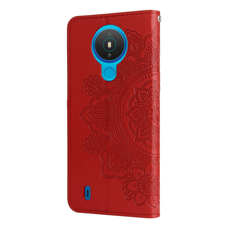 For Nokia 1.4 7-petal Flowers Embossing Pattern Horizontal Flip PU Leather Case with Holder & Card Slots & Wallet & Photo Frame