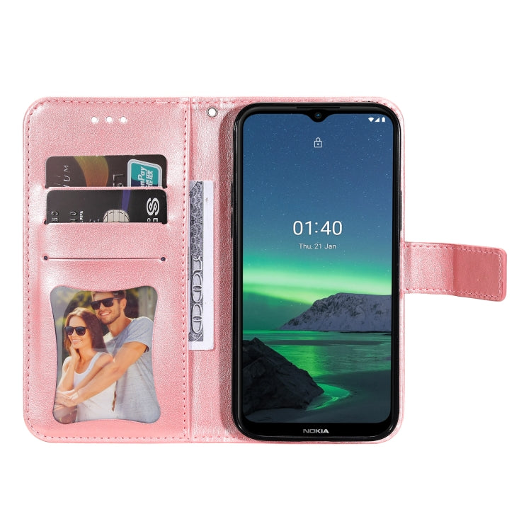 For Nokia 1.4 7-petal Flowers Embossing Pattern Horizontal Flip PU Leather Case with Holder & Card Slots & Wallet & Photo Frame