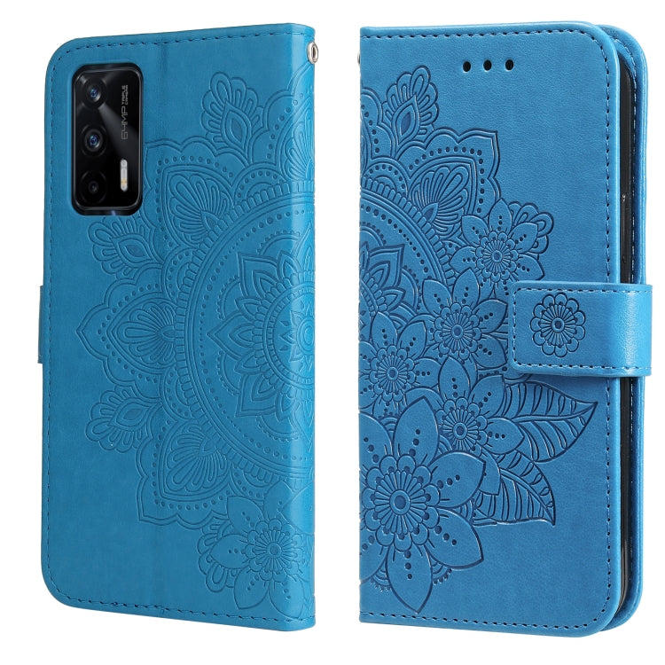 For OPPO Realme GT Master / Realme Q3 Pro 7-petal Flowers Embossing Pattern Horizontal Flip PU Leather Case with Holder & Card Slots & Wallet & Photo Frame