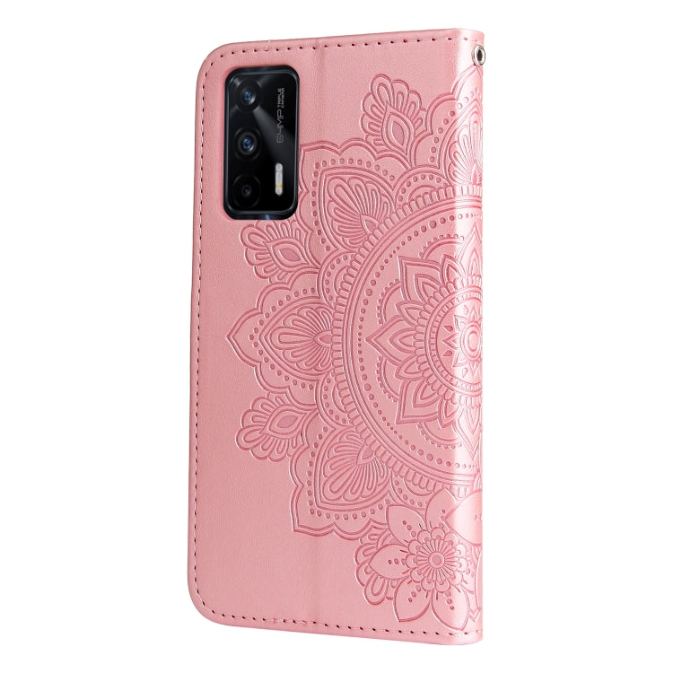 For OPPO Realme GT Master / Realme Q3 Pro 7-petal Flowers Embossing Pattern Horizontal Flip PU Leather Case with Holder & Card Slots & Wallet & Photo Frame