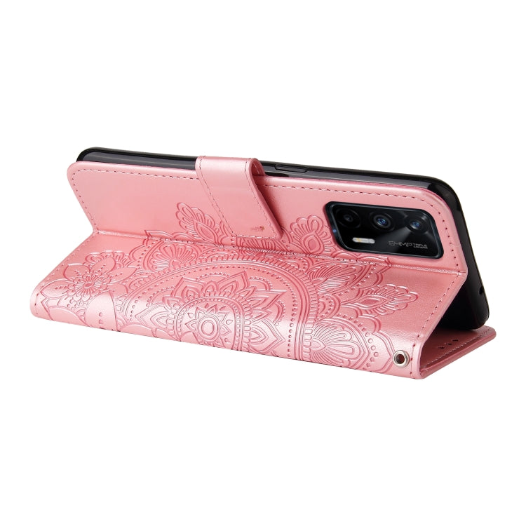 For OPPO Realme GT Master / Realme Q3 Pro 7-petal Flowers Embossing Pattern Horizontal Flip PU Leather Case with Holder & Card Slots & Wallet & Photo Frame