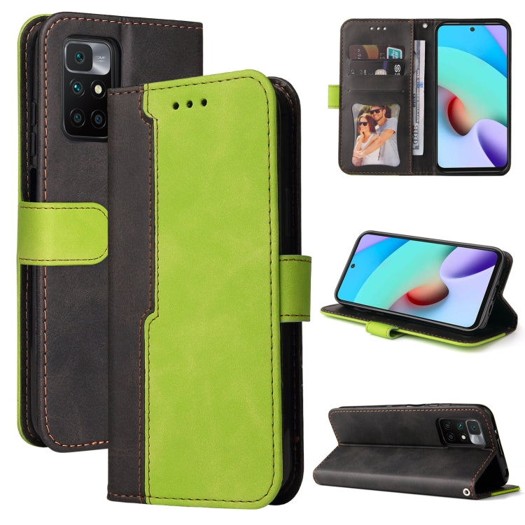 For Xiaomi Redmi 10 Business Stitching-Color Horizontal Flip PU Leather Case with Holder & Card Slots & Photo Frame
