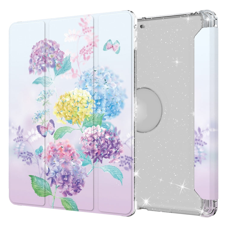 For iPad 10.2 2021 / 2020 / 2019 Painted Pattern Glitter Shockproof Horizontal Flip TPU + PU Leather Case with 3-folding Holder & Pen Slot