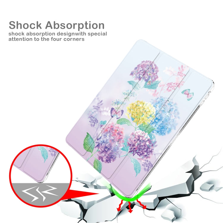 For iPad 10.2 2021 / 2020 / 2019 Painted Pattern Glitter Shockproof Horizontal Flip TPU + PU Leather Case with 3-folding Holder & Pen Slot