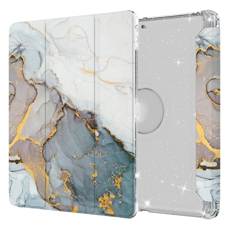 For iPad 10.2 2021 / 2020 / 2019 Painted Pattern Glitter Shockproof Horizontal Flip TPU + PU Leather Case with 3-folding Holder & Pen Slot