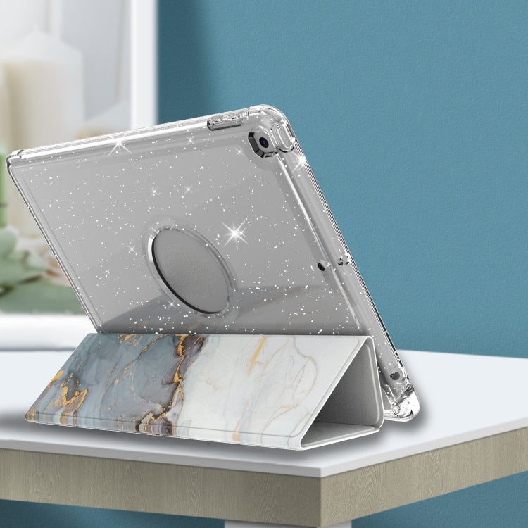 For iPad 10.2 2021 / 2020 / 2019 Painted Pattern Glitter Shockproof Horizontal Flip TPU + PU Leather Case with 3-folding Holder & Pen Slot