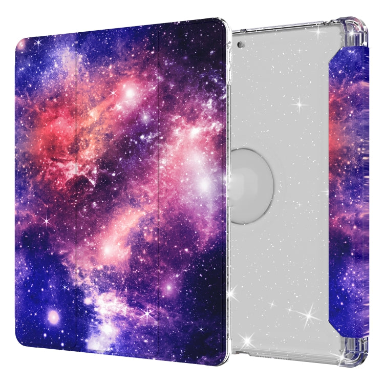 For iPad 10.2 2021 / 2020 / 2019 Painted Pattern Glitter Shockproof Horizontal Flip TPU + PU Leather Case with 3-folding Holder & Pen Slot