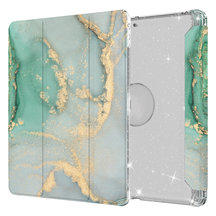 For iPad 10.2 2021 / 2020 / 2019 Painted Pattern Glitter Shockproof Horizontal Flip TPU + PU Leather Case with 3-folding Holder & Pen Slot