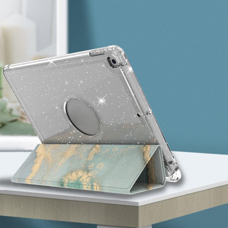 For iPad 10.2 2021 / 2020 / 2019 Painted Pattern Glitter Shockproof Horizontal Flip TPU + PU Leather Case with 3-folding Holder & Pen Slot