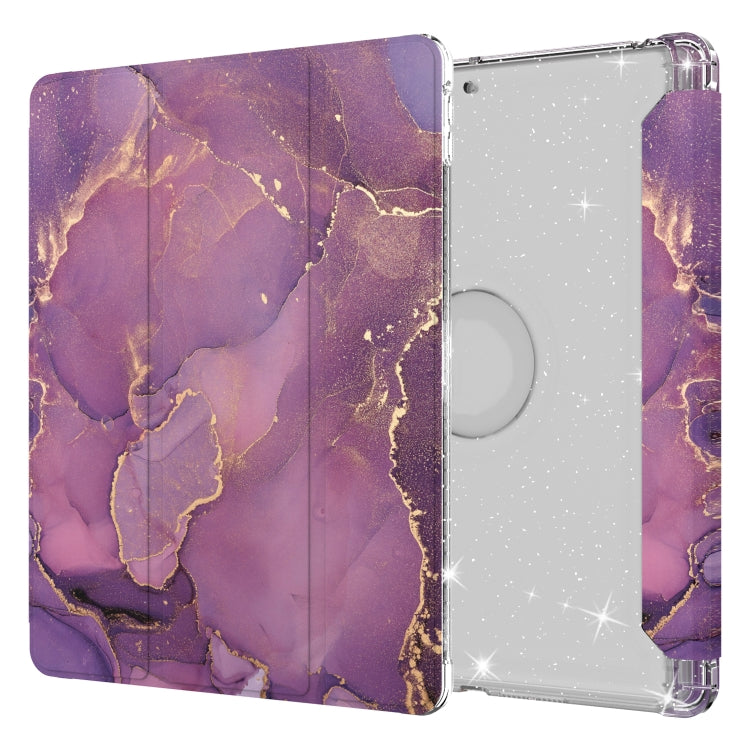 For iPad 10.2 2021 / 2020 / 2019 Painted Pattern Glitter Shockproof Horizontal Flip TPU + PU Leather Case with 3-folding Holder & Pen Slot