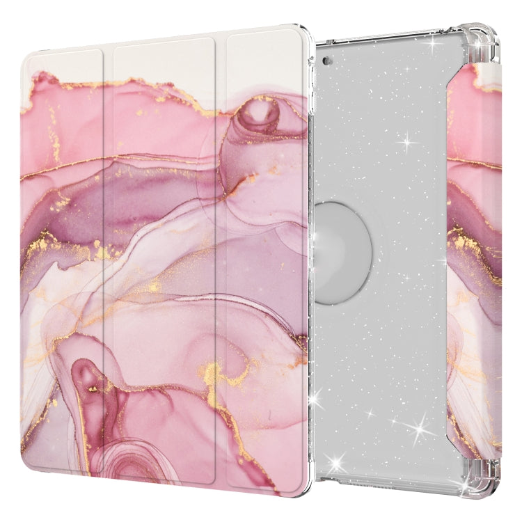 For iPad 10.2 2021 / 2020 / 2019 Painted Pattern Glitter Shockproof Horizontal Flip TPU + PU Leather Case with 3-folding Holder & Pen Slot