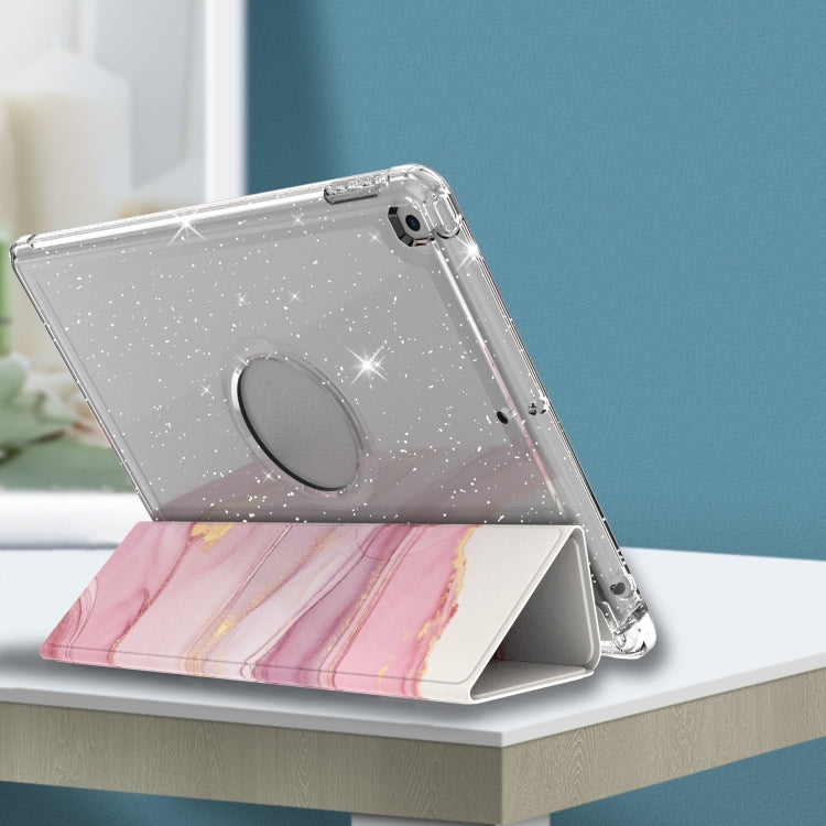 For iPad 10.2 2021 / 2020 / 2019 Painted Pattern Glitter Shockproof Horizontal Flip TPU + PU Leather Case with 3-folding Holder & Pen Slot
