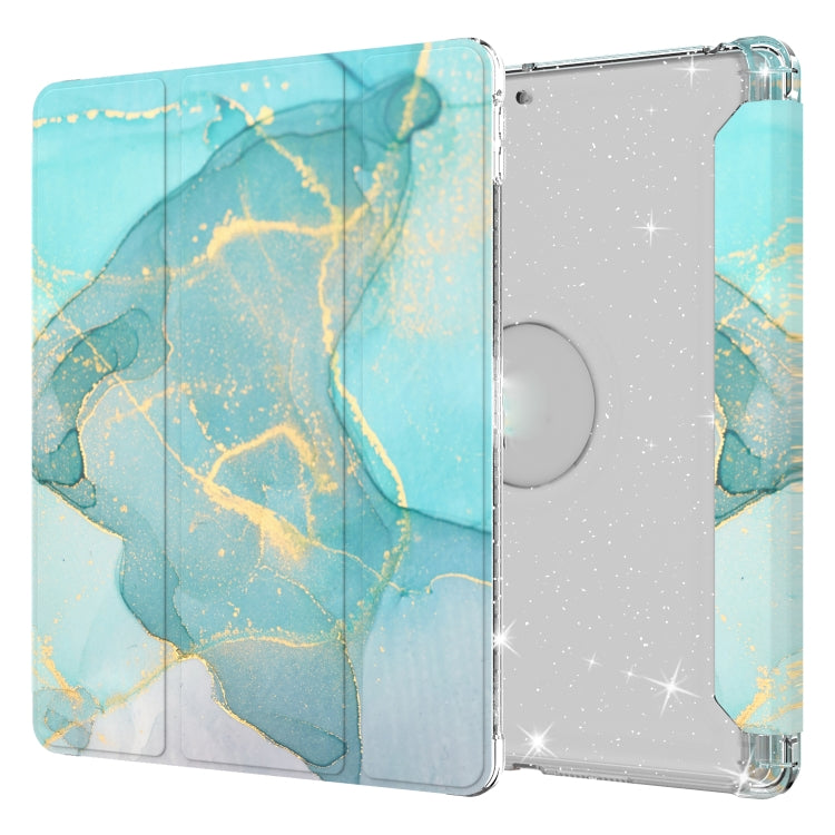 For iPad 10.2 2021 / 2020 / 2019 Painted Pattern Glitter Shockproof Horizontal Flip TPU + PU Leather Case with 3-folding Holder & Pen Slot