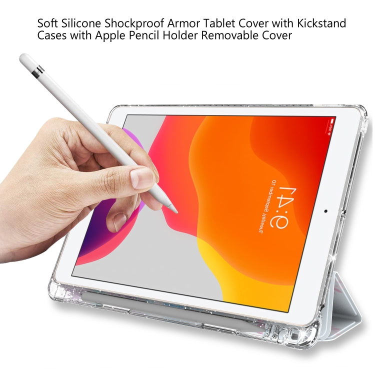 For iPad 10.2 2021 / 2020 / 2019 Painted Pattern Glitter Shockproof Horizontal Flip TPU + PU Leather Case with 3-folding Holder & Pen Slot