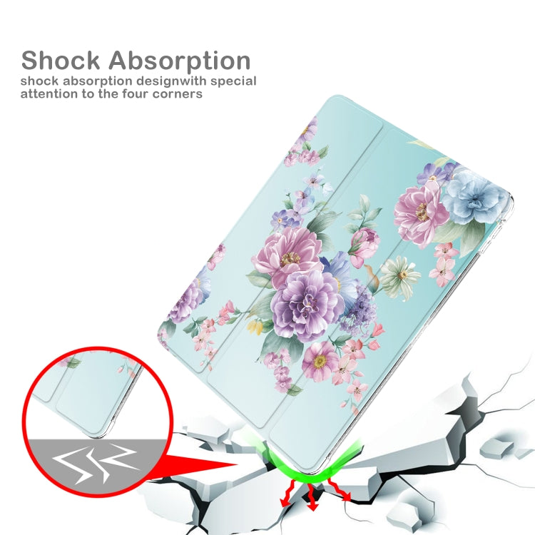 For iPad 10.2 2021 / 2020 / 2019 Painted Pattern Glitter Shockproof Horizontal Flip TPU + PU Leather Case with 3-folding Holder & Pen Slot