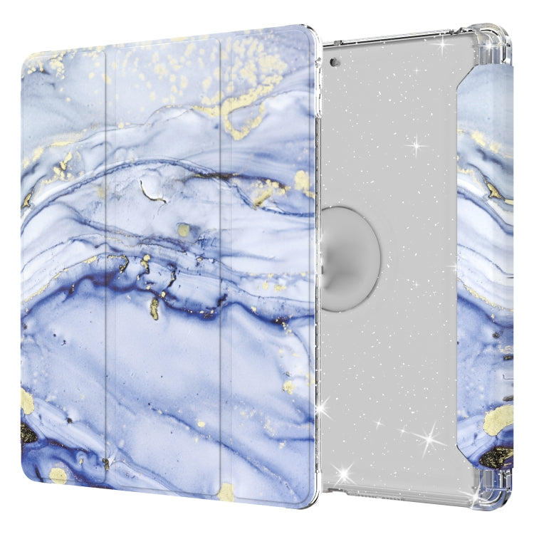 For iPad 10.2 2021 / 2020 / 2019 Painted Pattern Glitter Shockproof Horizontal Flip TPU + PU Leather Case with 3-folding Holder & Pen Slot