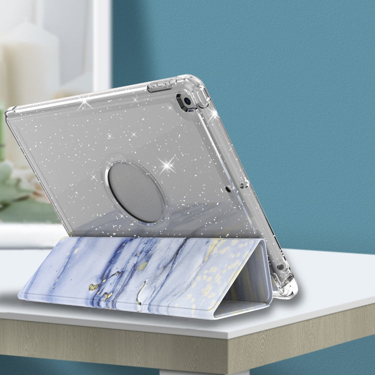 For iPad 10.2 2021 / 2020 / 2019 Painted Pattern Glitter Shockproof Horizontal Flip TPU + PU Leather Case with 3-folding Holder & Pen Slot