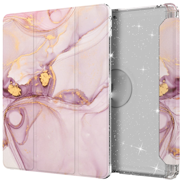For iPad 10.2 2021 / 2020 / 2019 Painted Pattern Glitter Shockproof Horizontal Flip TPU + PU Leather Case with 3-folding Holder & Pen Slot