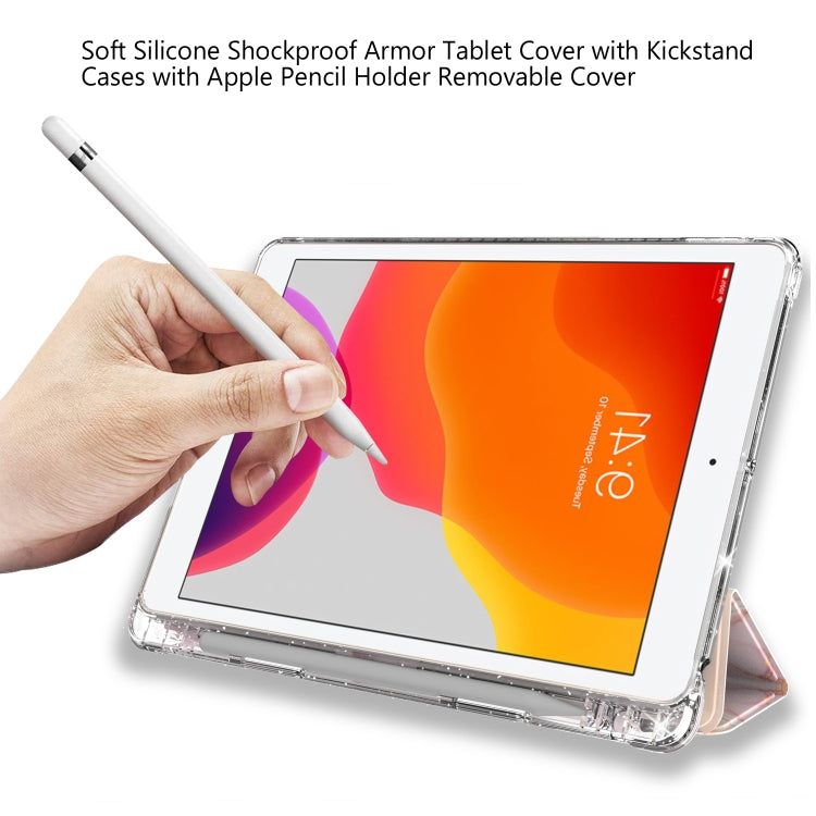 For iPad 10.2 2021 / 2020 / 2019 Painted Pattern Glitter Shockproof Horizontal Flip TPU + PU Leather Case with 3-folding Holder & Pen Slot