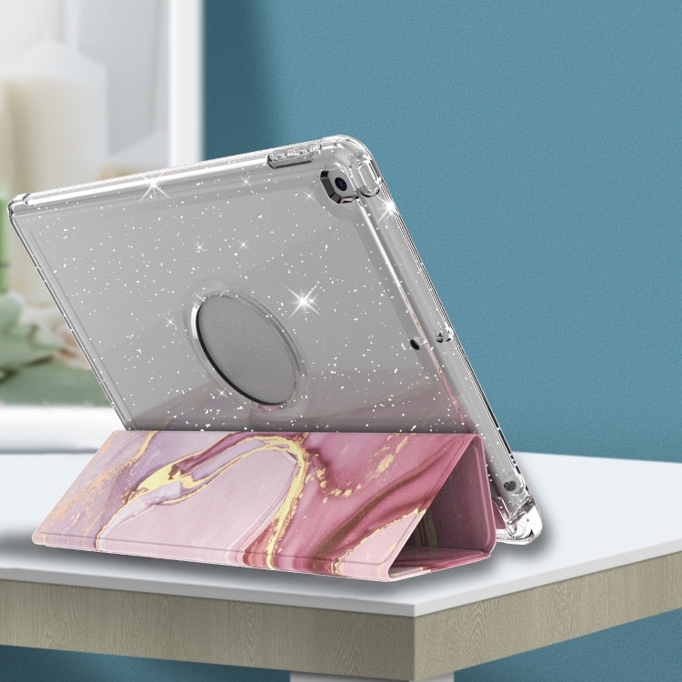 For iPad 10.2 2021 / 2020 / 2019 Painted Pattern Glitter Shockproof Horizontal Flip TPU + PU Leather Case with 3-folding Holder & Pen Slot