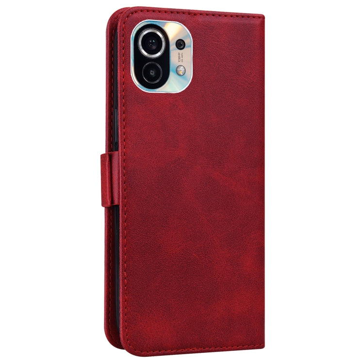 For Xiaomi Mi 11 Embossed Cat Butterflies Pattern Horizontal Flip Leather Case with Card Slot & Holder & Wallet