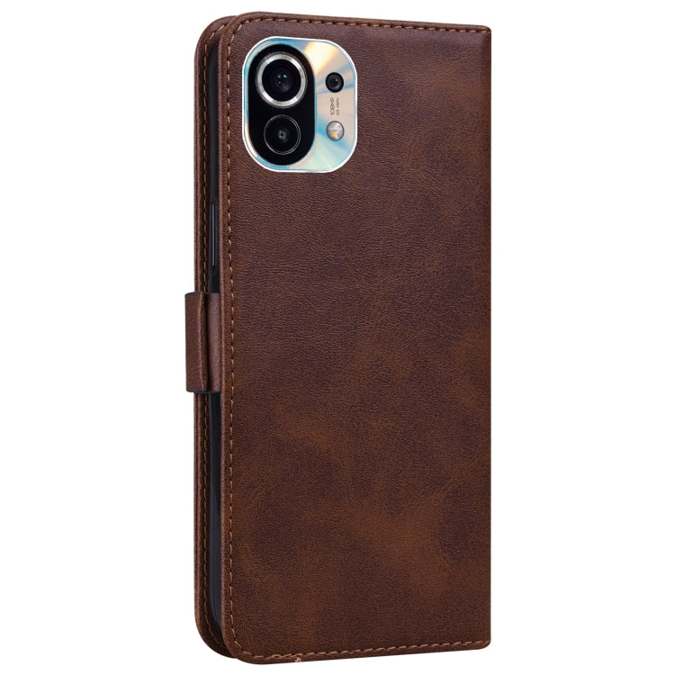 For Xiaomi Mi 11 Embossed Cat Butterflies Pattern Horizontal Flip Leather Case with Card Slot & Holder & Wallet
