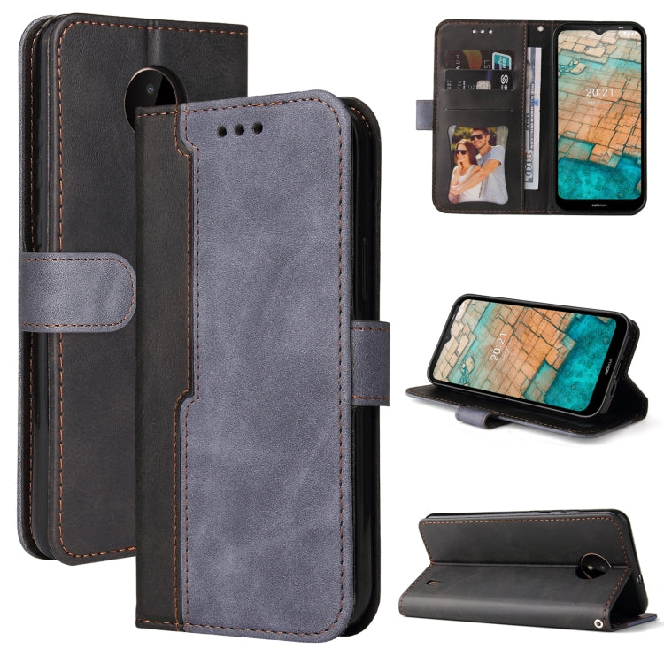 For Nokia C10 / C20 Business Stitching-Color Horizontal Flip PU Leather Case with Holder & Card Slots & Photo Frame