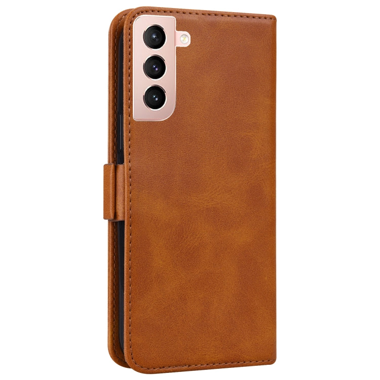 For Samsung Galaxy S21 5G Embossed Cat Butterflies Pattern Horizontal Flip Leather Case with Card Slot & Holder & Wallet