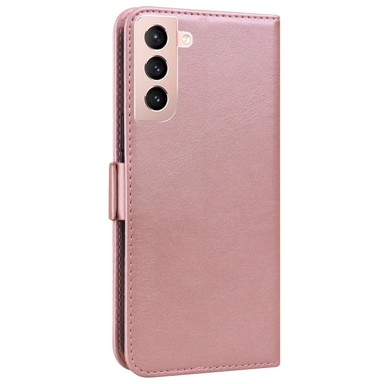 For Samsung Galaxy S21 5G Embossed Cat Butterflies Pattern Horizontal Flip Leather Case with Card Slot & Holder & Wallet
