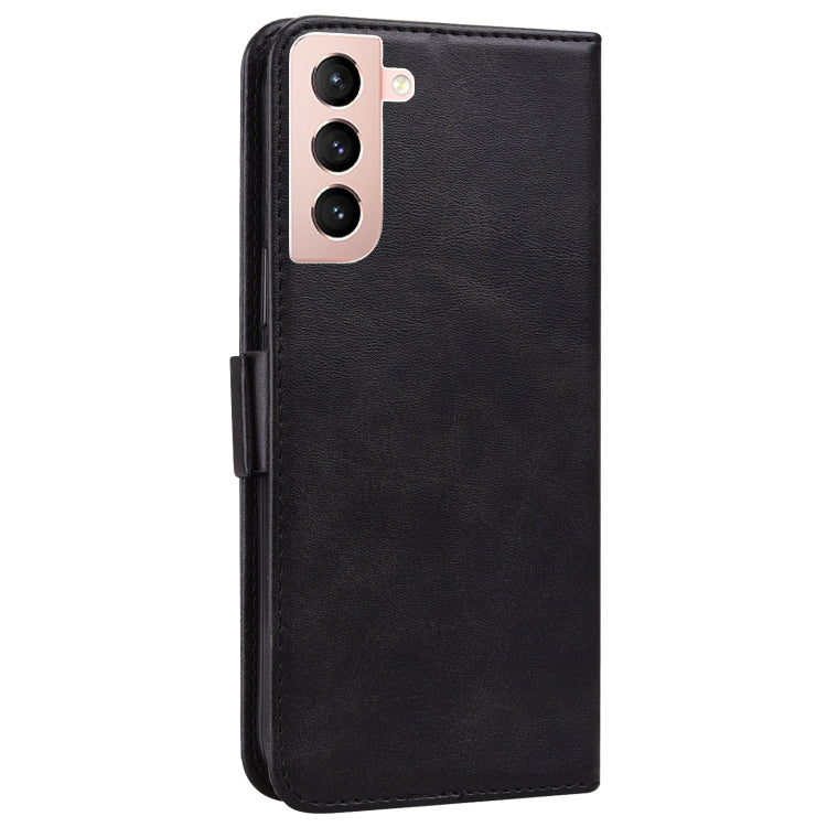 For Samsung Galaxy S21 5G Embossed Cat Butterflies Pattern Horizontal Flip Leather Case with Card Slot & Holder & Wallet