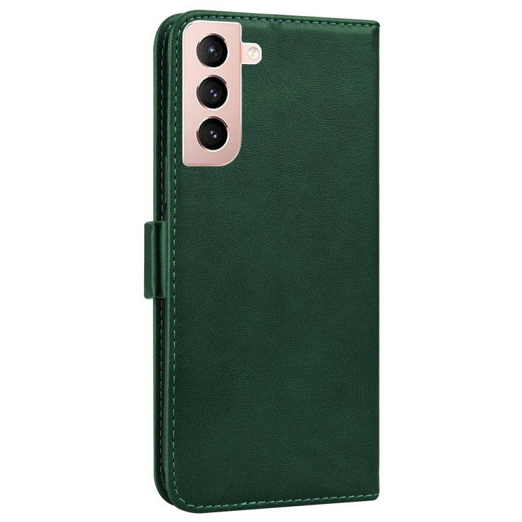 For Samsung Galaxy S21+ 5G Embossed Cat Butterflies Pattern Horizontal Flip Leather Case with Card Slot & Holder & Wallet