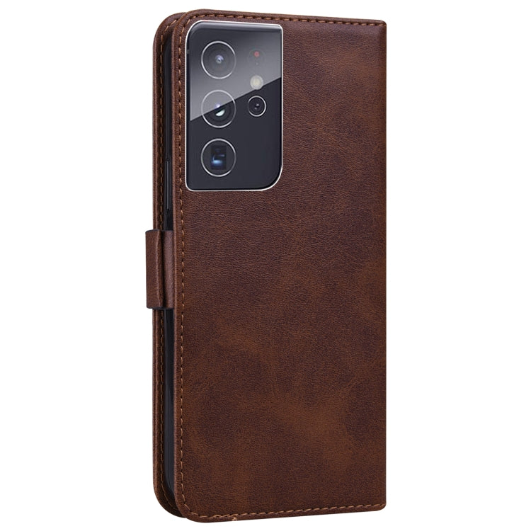 For Samsung Galaxy S21 Ultra 5G Embossed Cat Butterflies Pattern Horizontal Flip Leather Case with Card Slot & Holder & Wallet