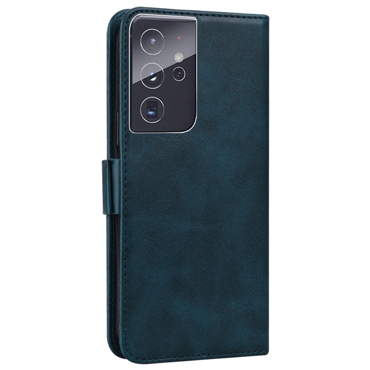 For Samsung Galaxy S21 Ultra 5G Embossed Cat Butterflies Pattern Horizontal Flip Leather Case with Card Slot & Holder & Wallet