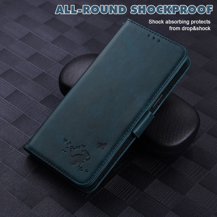 For Samsung Galaxy S20+ Embossed Cat Butterflies Pattern Horizontal Flip Leather Case with Card Slot & Holder & Wallet