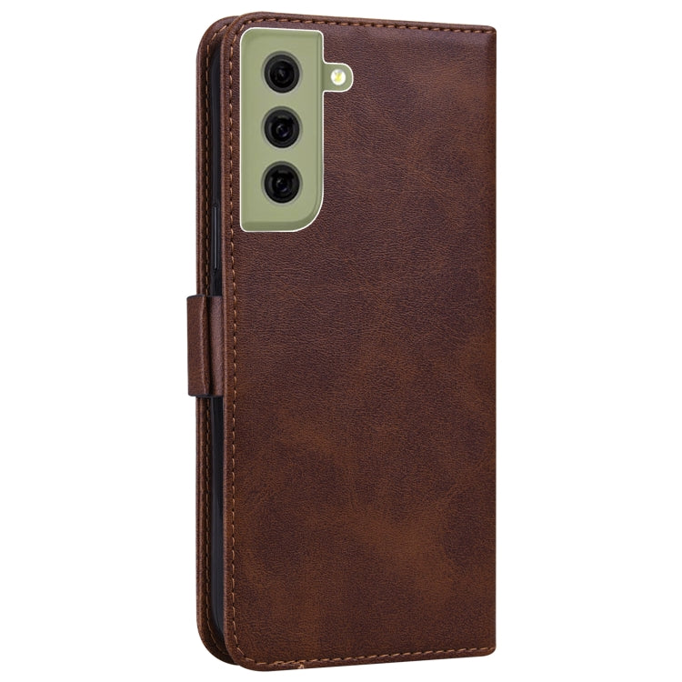 For Samsung Galaxy S21 FE 5G Embossed Cat Butterflies Pattern Horizontal Flip Leather Case with Card Slot & Holder & Wallet