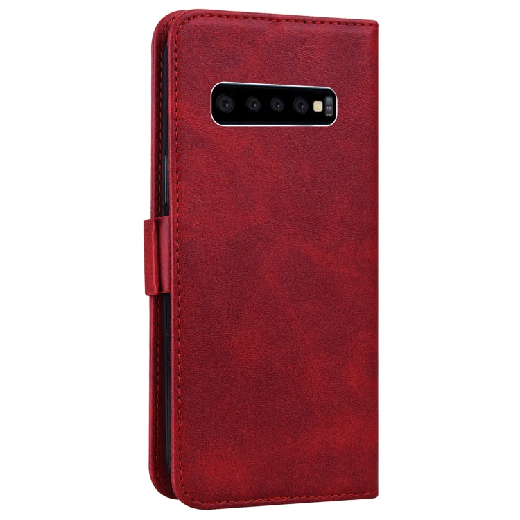 For Samsung Galaxy S10 Embossed Cat Butterflies Pattern Horizontal Flip Leather Case with Card Slot & Holder & Wallet