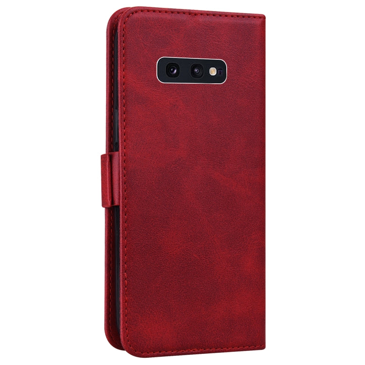 For Samsung Galaxy S10e Embossed Cat Butterflies Pattern Horizontal Flip Leather Case with Card Slot & Holder & Wallet
