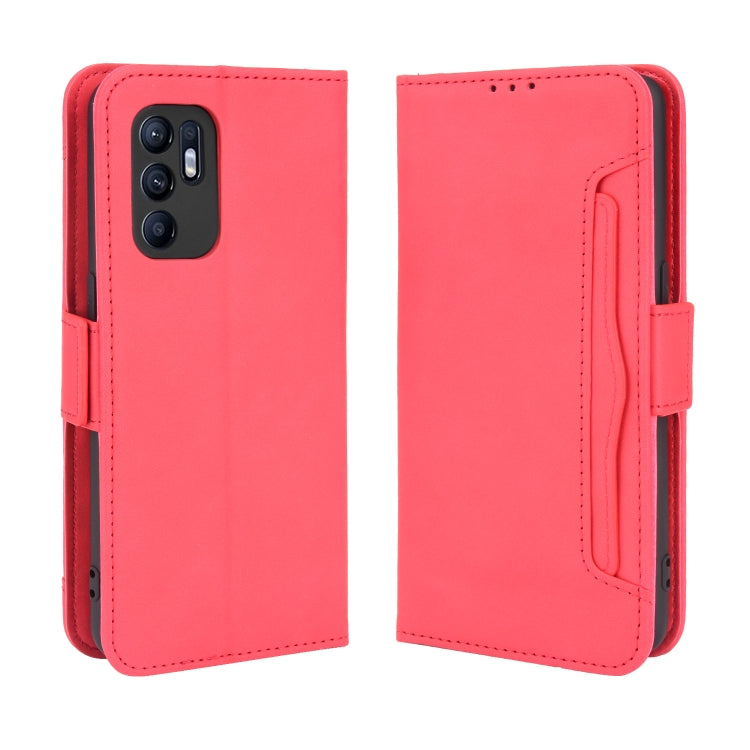 For OPPO Reno6 4G Skin Feel Calf Pattern Horizontal Flip Leather Case with Holder & Card Slots & Photo Frame
