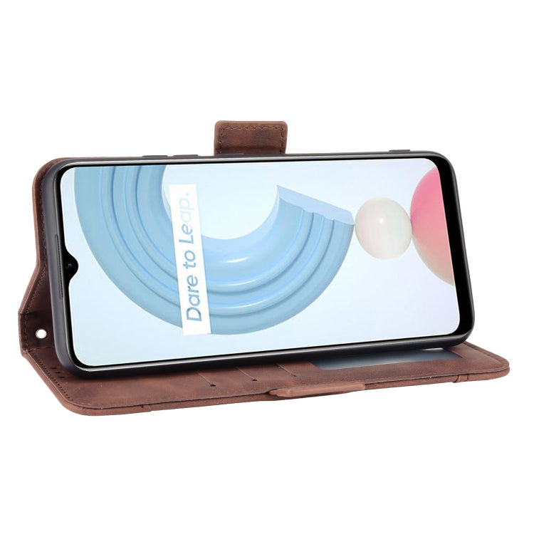 For OPPO Realme C21Y Skin Feel Calf Pattern Horizontal Flip Leather Case with Holder & Card Slots & Photo Frame