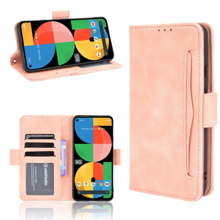 For Google Pixel 5a 5G Skin Feel Calf Pattern Horizontal Flip Leather Case with Holder & Card Slots & Photo Frame